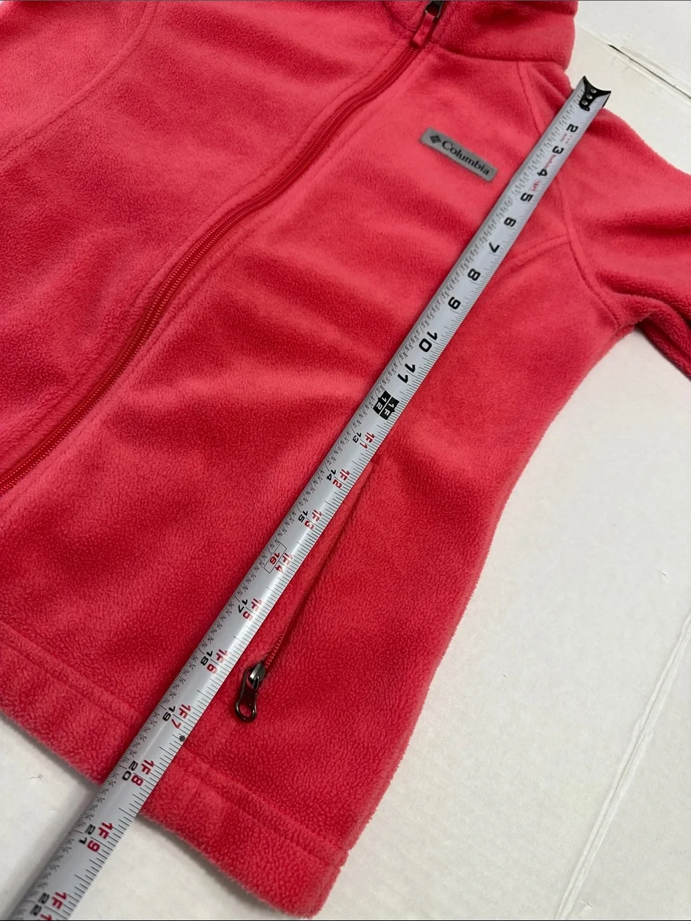 Columbia Pink Fleece Jacket Full Zip Pockets Youth Girls Medium 10/12